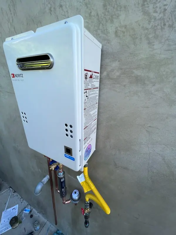 Tankless water heater installation for Briarcrest homes